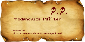 Prodanovics Péter névjegykártya